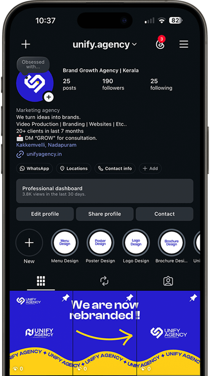 Unify Agency Instagram profile preview
